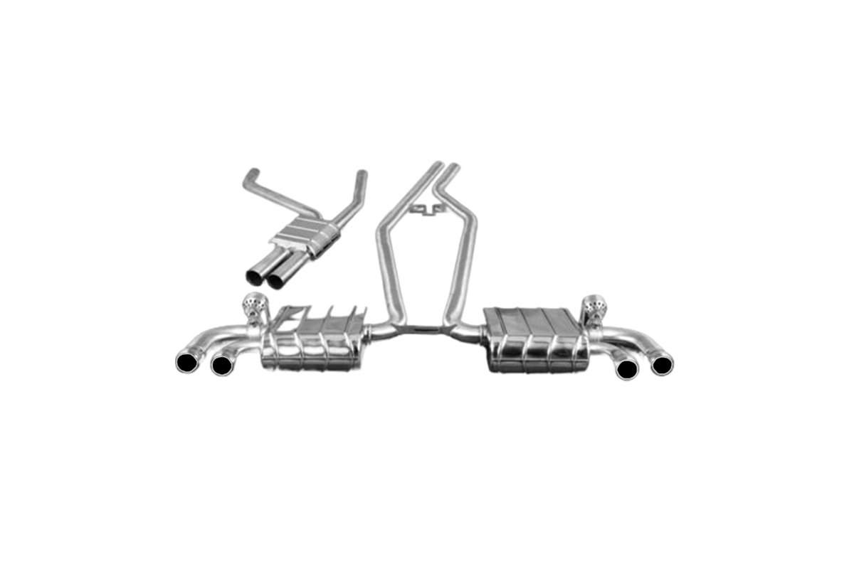 Endschalldämpfer mit ECE-Ventil + CES3 Capristo-Zentralrohren Porsche 958 Cayenne V8 Induction