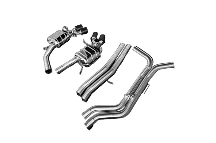 Complete exhaust with carbon beveled end valve (CES3) Capristo Audi rs6 / Rs7 C8