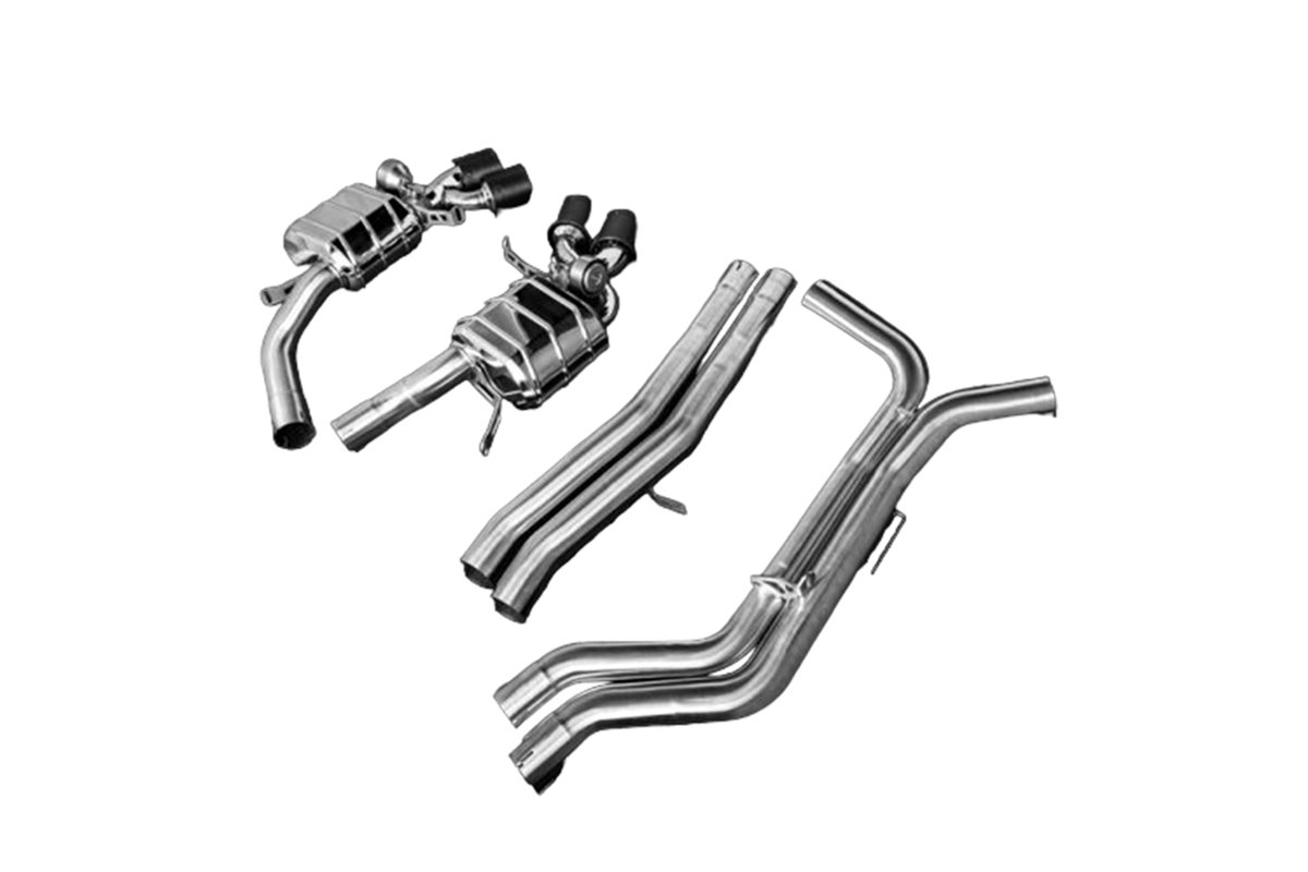 Complete exhaust with carbon beveled end valve (CES3) Capristo Audi rs6 / Rs7 C8