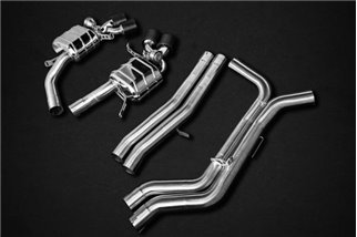 Complete exhaust with carbon beveled end valve (CES3) Capristo Audi rs6 / Rs7 C8