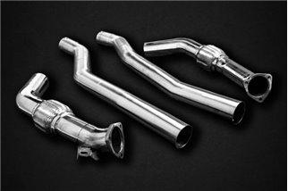 Complete exhaust with stainless steel oval terminal valve Capristo Audi Rs6 / Rs7 C8