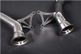 Decatalyst downpipe with Capristo Ferrari 458 stainless steel thermal blankets