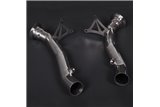 Decatalyst downpipe with Capristo Ferrari 458 stainless steel thermal blankets