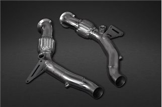 Downpipe decatalizzatori con coperte termiche Ferrari F8