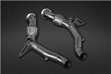 Downpipe decatalizzatori con coperte termiche Ferrari F8