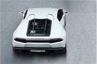 Cofano in carbonio e vetro con prese d'aria Capristo Lamborghini Huracan performante