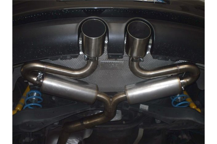 Central and final section with double outlet and dedicated silencers D70 stainless steel Aros Volkswagen Golf 6 GTI 2.0