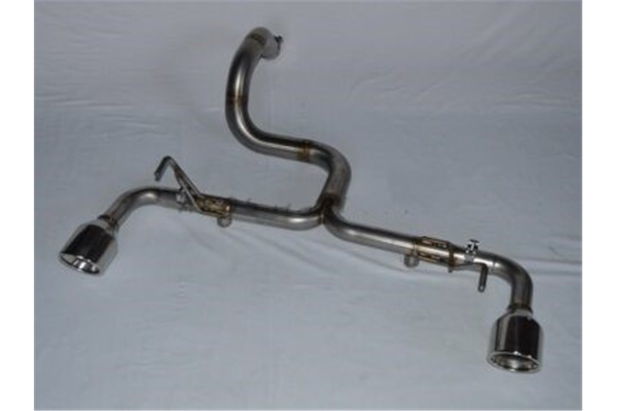 Exhaust without silencer and two stainless steel exhausts Aros Fiat 500 Abarth 1.4 Turbo (135 HP) from 2008 to 2015 Type 312