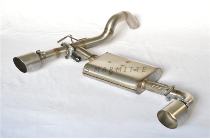 Silenced muffler with valve and two Aros stainless steel mufflers Fiat 500 Abarth 595 Esseesse 1.4 Turbo kit (180 Hp)