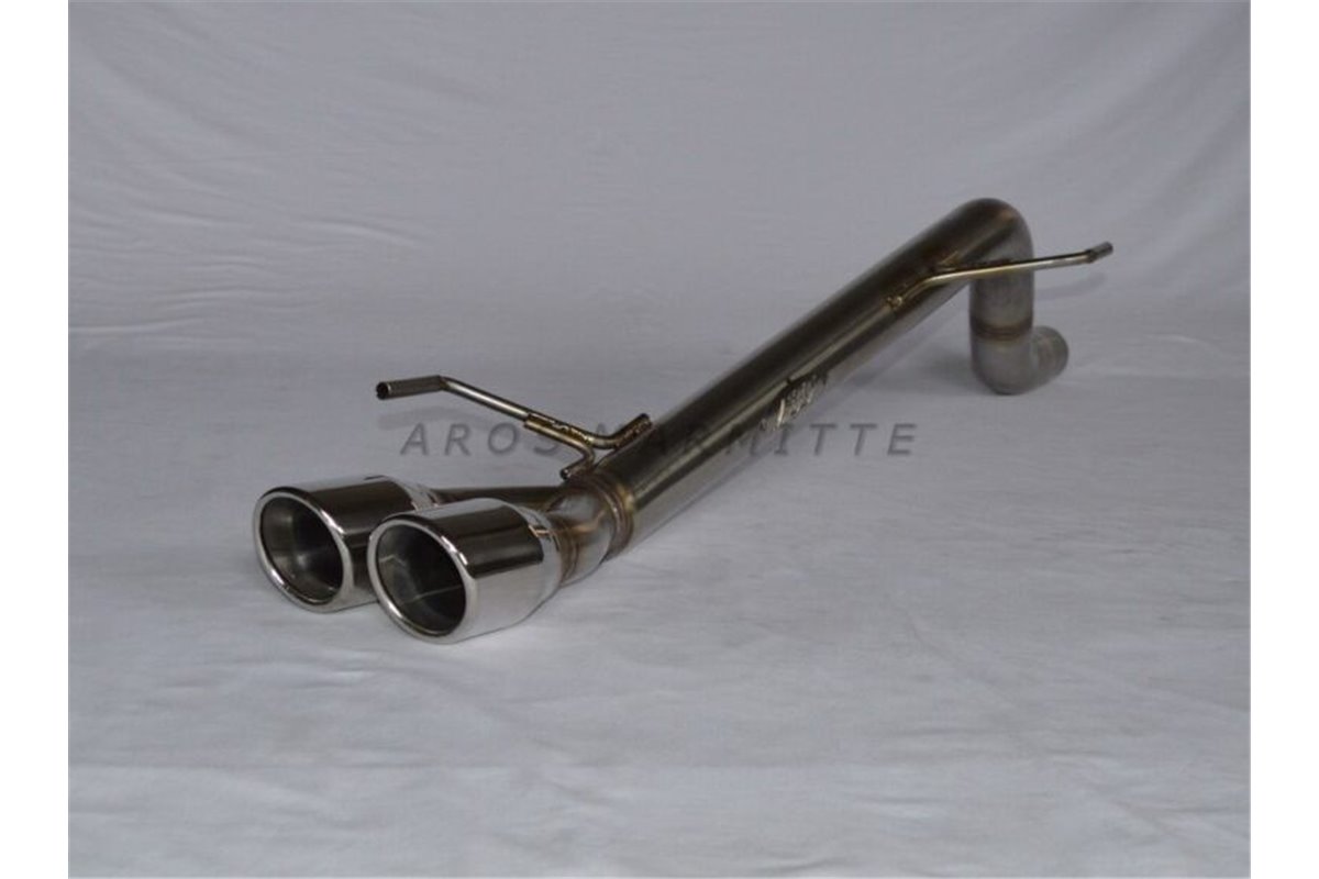 Exhaust without silencer with double terminal 76mm stainless steel Aros Fiat Grande Punto 1.4 T-jet (120 Hp)