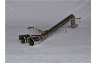 Exhaust without silencer with double terminal 76mm stainless steel Aros Fiat Grande Punto 1.4 T-jet (120 Hp)