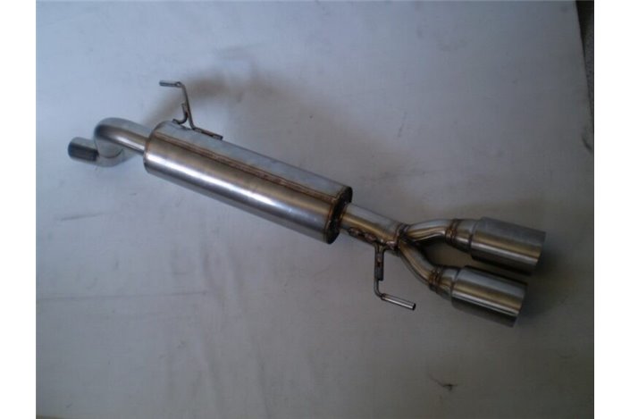 Silenced exhaust with double 76mm stainless steel terminal Aros Fiat Grande Punto 1.6 (120 Hp) from 2010 to 2013 Type 199