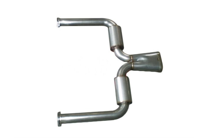 Silenced exhaust with central duck exit (flange connection) stainless steel Aros Porsche 911 Group 4 from 1966 to 1977