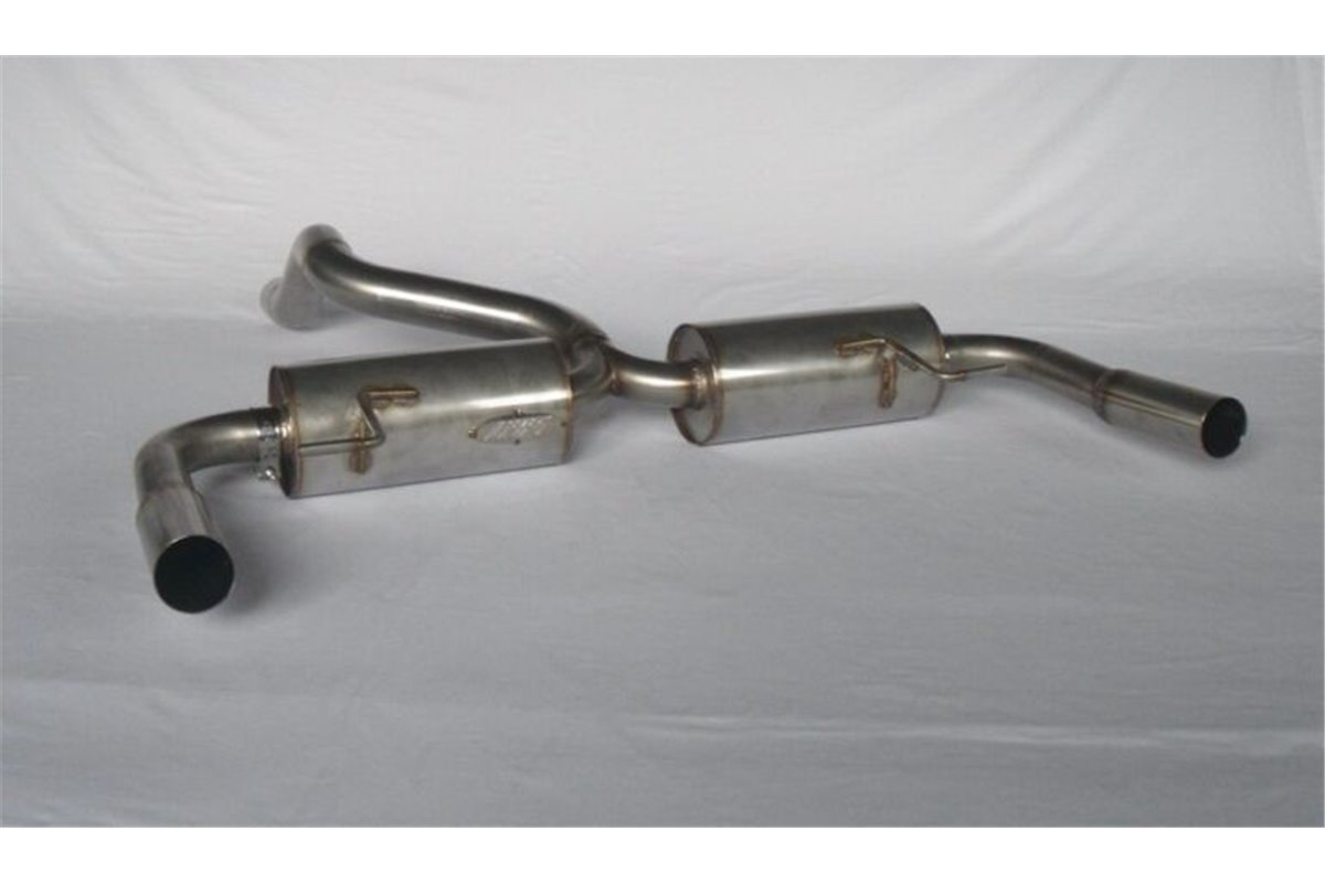 Silenced exhaust (straight cut outlets) stainless steel Aros Renault Clio 3 RS 2.0I (197/200/203 Hp) from 2006 to 2013 Type R