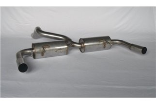 Silenced exhaust (straight cut outlets) stainless steel Aros Renault Clio 3 RS 2.0I (197/200/203 Hp) from 2006 to 2013 Type R