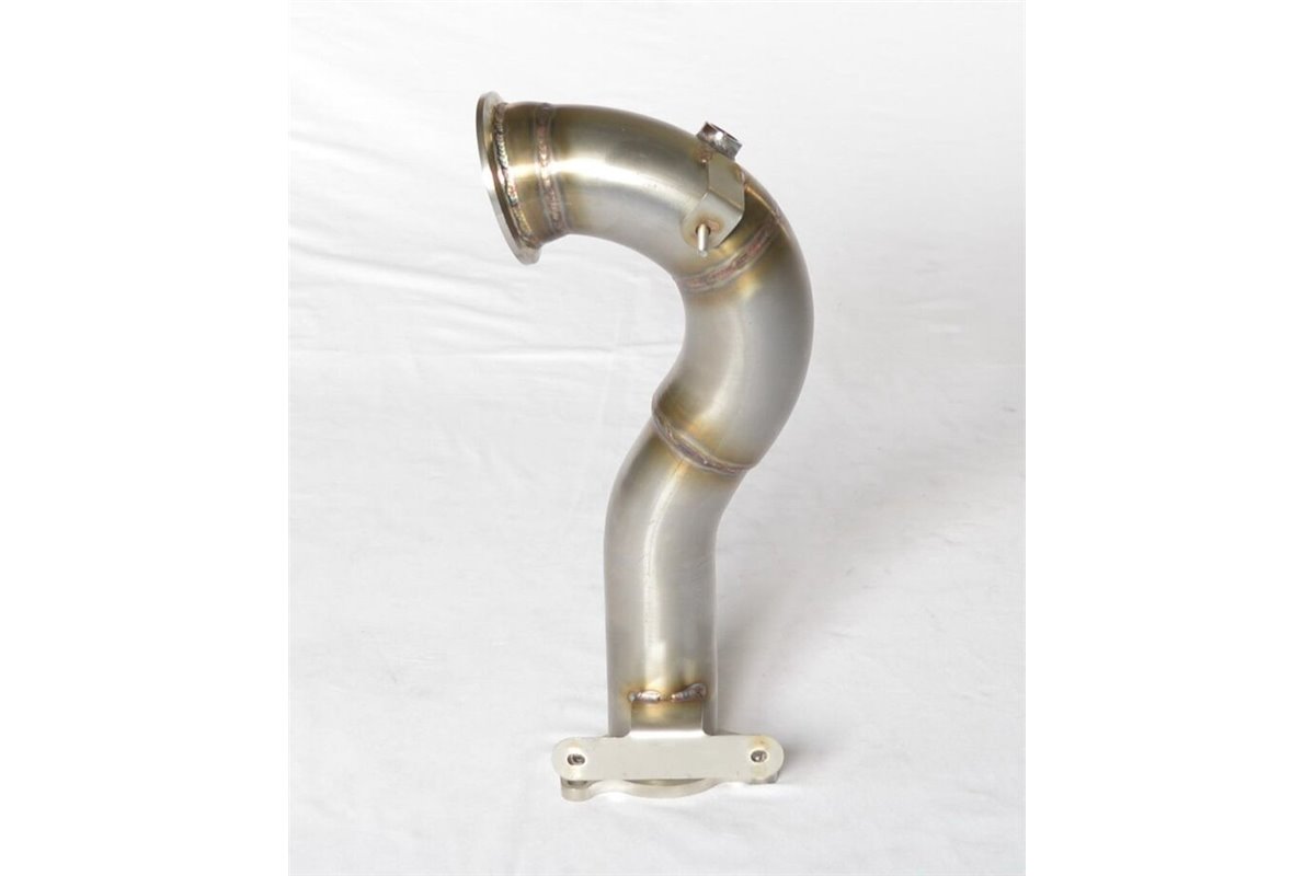 Downpipe senza catalizzatore modello corto(flangia v-band) acciaio inox Aros Fiat 500 Abarth 595 50°/70° Anniversario 180 Hp