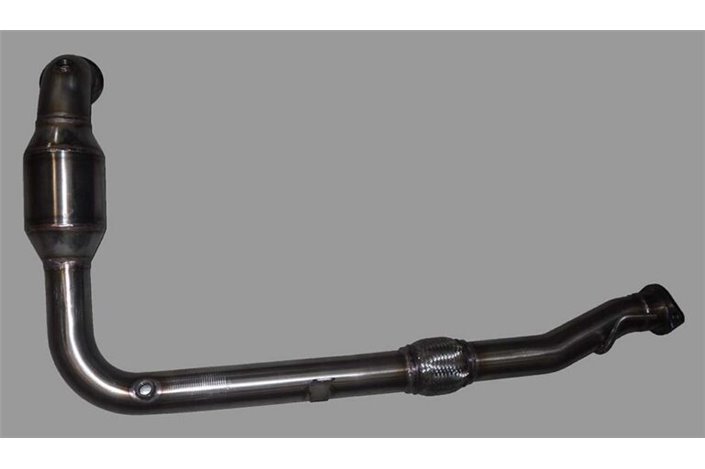 Downpipe con catalizzatore mod. lungo (flangia V band) acciaio inox Aros Fiat Grande Punto Evo 1.4iT Multihair(135/165/180 Hp)