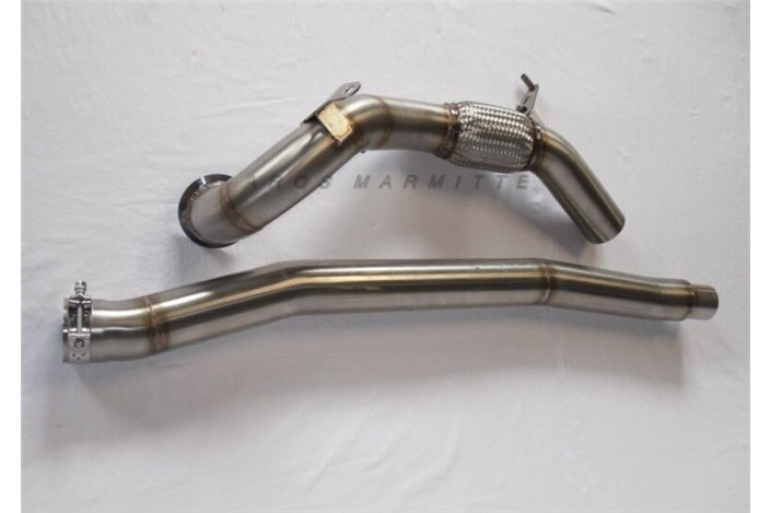 Downpipe decatalizzato D76 acciaio inox Aros Volkswagen Golf 7 R2.0 (300 Hp) dal 2013 al 2016 Type AU