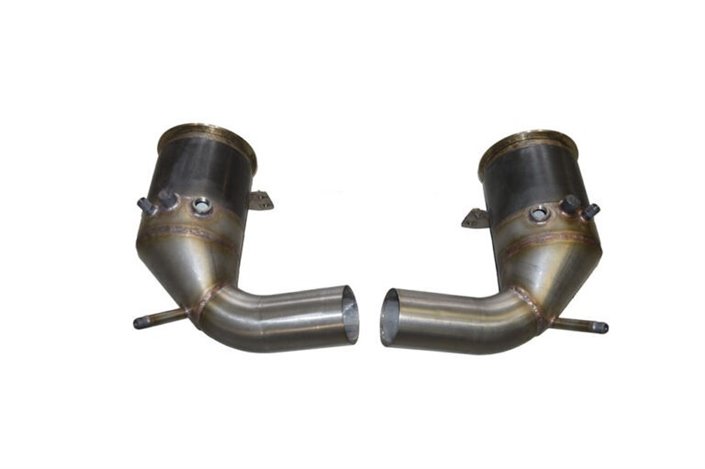 Pair of catalyzed downpipe eliminates opf stainless steel Aros Porsche 911 Carrera Type 992