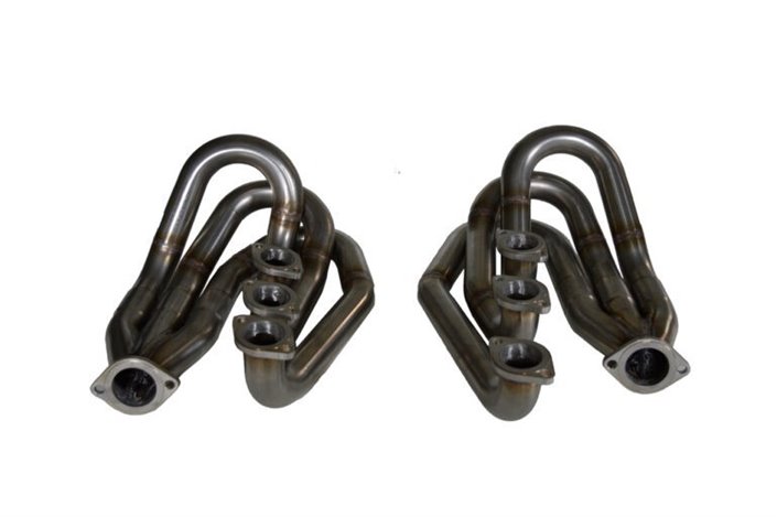 Pair of 3-1 manifolds with male-female connection in stainless steel Aros Porsche 911 Group 4 from 1966 to 1977