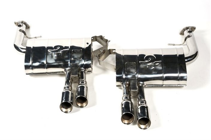 Terminal exhaust +NOISE stainless steel Ferrari 612 Scaglietti style pipes from 2004 to 2011