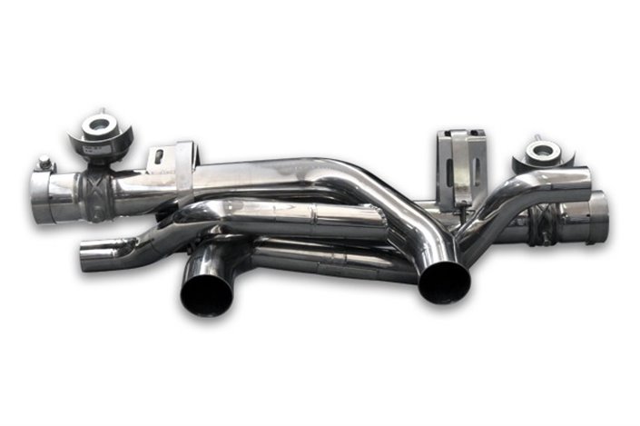 Terminal exhaust with central stainless steel tailpipes Porsche 911 Carrera 991.2 style pipes from 2015 to 2019