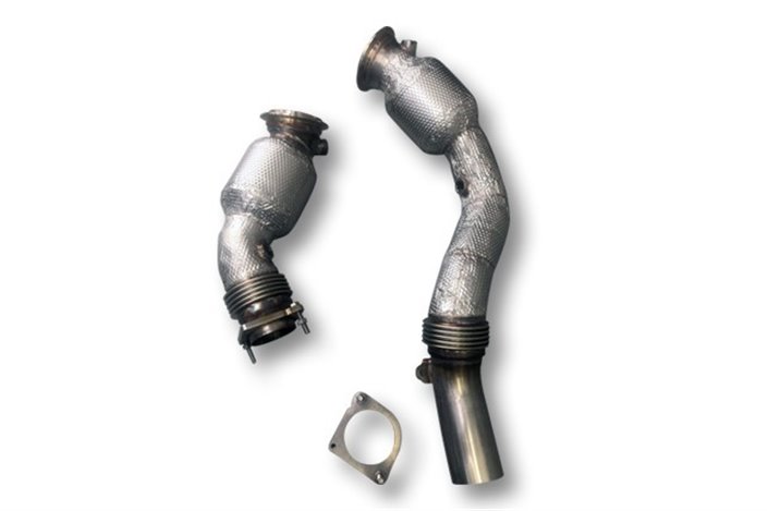 Downpipe Racing Dekatalysator-Kit 100 Zellen Edelstahlrohre BMW M3 F80 M4 F82 M2 Competition F87N