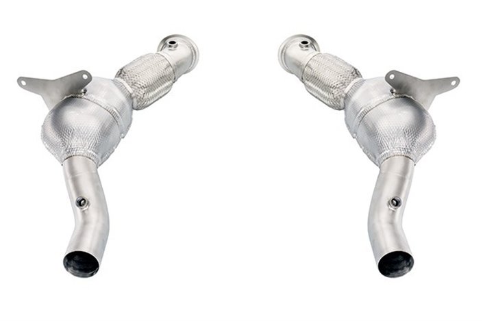 Racing decatalyst downpipe kit 200 cells stainless steel style pipes Ferrari 488 GTB and Spider from 2015 to 2019