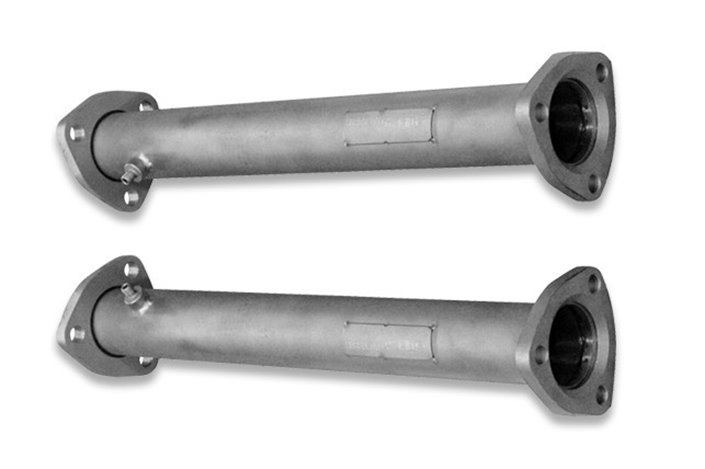 Edelstahl-Downpipe-Kit mit doppeltem Dekatalysator. Stilrohre für Ferrari 308 GTBI und GTSI von 1980 bis 1983