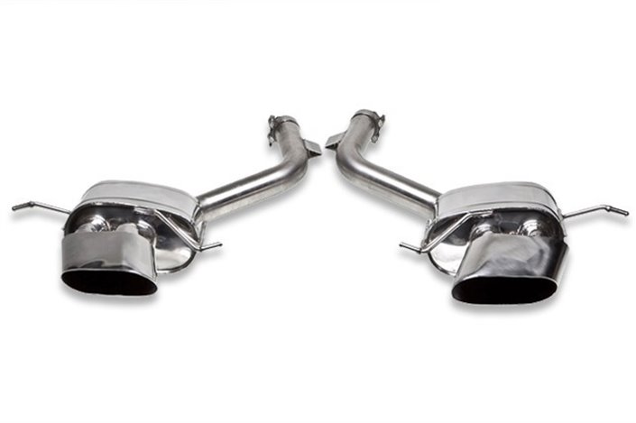 Terminal exhaust kit with valves and oval stainless steel tailpipes Maserati Granturismo style pipes from 2007