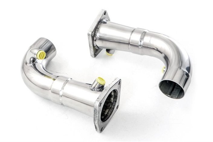 Edelstahl-Downpipe-Kit mit Dekatalysator. Stilrohre Porsche 911 Turbo von 2013 bis 2019