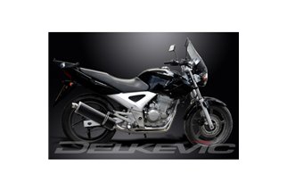 HONDA CBF250 2004-2012 SISTEMA DI SCARICO COMPLETO 450MM CARBONIO OVALE BSAU SILENZIATORE