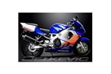 SISTEMA DI SCARICO HONDA CBR900RR FIREBLADE 1992-99 SILENZIATORE OVALE IN CARBONIO DA 450 MM