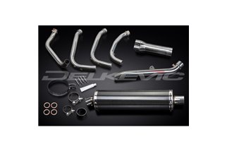 HONDA CB1100SF X11 1999-02 SCARICO COMPLETO 4-1 SILENZIATORE BSAU OVALE IN CARBONIO DA 450 MM