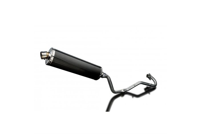 HONDA XR125L 2003-2010 FULL EXHAUST SYSTEM 450MM CARBON OVAL BSAU SILENCER