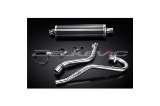 HONDA XR125L 2003-2010 SISTEMA DI SCARICO COMPLETO 450MM CARBONIO OVALE BSAU SILENZIATORE