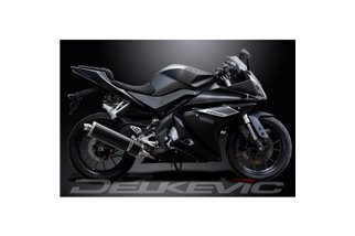 YAMAHA YZF-R125 2014-2016 SISTEMA DI SCARICO COMPLETO SILENZIATORE OVALE IN CARBONIO DA 450 MM