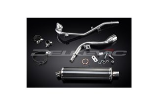 SUZUKI DR125SM 2009-14 SISTEMA DI SCARICO COMPLETO 450MM CARBONIO OVALE BSAU SILENZIATORE