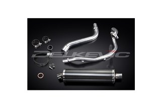 SUZUKI DR650SE 1996-2019 SISTEMA DI SCARICO COMPLETO SILENZIATORE BSAU OVALE IN CARBONIO DA 450 MM