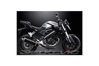 YAMAHA MT125 2014-2019 SISTEMA DI SCARICO COMPLETO 450MM CARBONIO OVALE BSAU SILENZIATORE