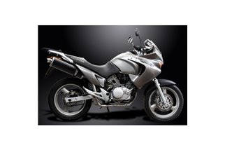 SISTEMA DI SCARICO COMPLETO HONDA XL125V VARADERO SILENZIATORE BSAU OVALE IN CARBONIO DA 450 MM