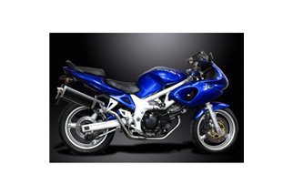 SUZUKI SV650 98-02 SISTEMA DI SCARICO COMPLETO 2-2 SILENZIATORI BSAU OVALI IN CARBONIO DA 450 MM