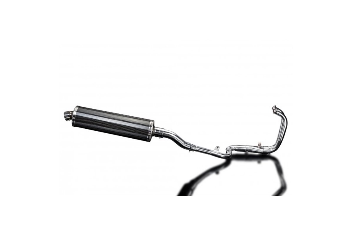 KAWASAKI NINJA 300 2013-19 FULL 2-1 EXHAUST 450MM CARBON OVAL BSAU SILENCER