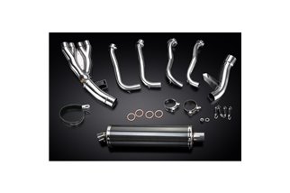 YAMAHA FZ1 FAZER FZ1S 06-15 SCARICO COMPLETO 4-1 SILENZIATORE BSAU OVALE IN CARBONIO DA 450 MM