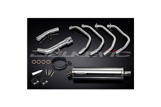 SUZUKI GSF650 BANDIT 07-14 FULL EXHAUST SYSTEM 450MM STAINLESS OVAL SILENCER