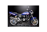 SISTEMA DI SCARICO COMPLETO YAMAHA XJR1200 4-2 SILENZIATORI BSAU OVALI INOX DA 450 MM