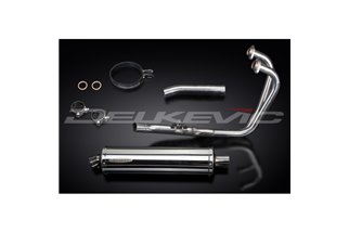 HONDA CBF500-A-ABS 2004-08 SISTEMA DI SCARICO COMPLETO SILENZIATORE OVALE INOX DA 450 MM