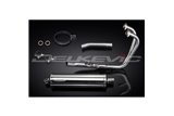 HONDA CBF500-A-ABS 2004-08 SISTEMA DI SCARICO COMPLETO SILENZIATORE OVALE INOX DA 450 MM