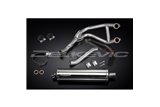 SISTEMA DI SCARICO COMPLETO 2-1 KAWASAKI GPZ500S SILENZIATORE BSAU OVALE INOX DA 450 MM