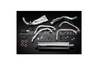 HONDA CB600F HORNET 1998-02 SISTEMA DI SCARICO COMPLETO SILENZIATORE OVALE INOX DA 450 MM